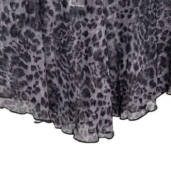 Bloch Ladies Janise Animal Print Mesh Pull On Skirt M Black Gray New - Picture 3 of 12